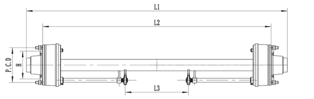 Agricultural type axle