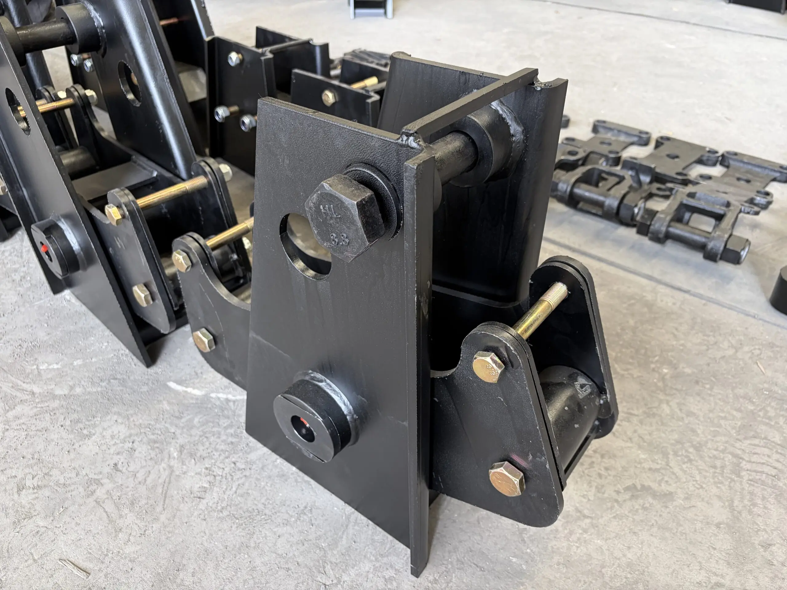 Heavy duty American trailer suspension system detail leaf spring hanger assembly
